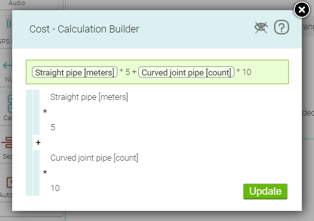 Preview of the Calculation Builder