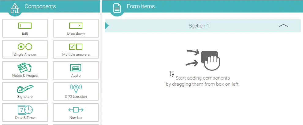 Components - drag & drop origin