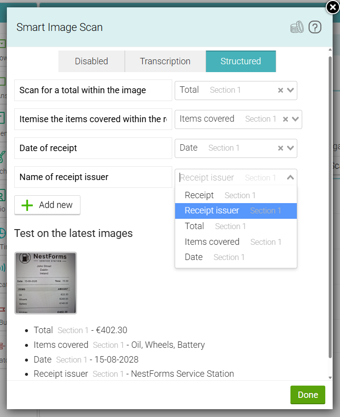 Structured Image Scanning Example 1