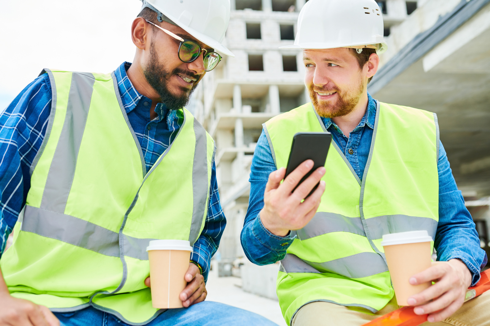 Two engineers involved in a construction Project Completion phase: The NestForms mobile survey app