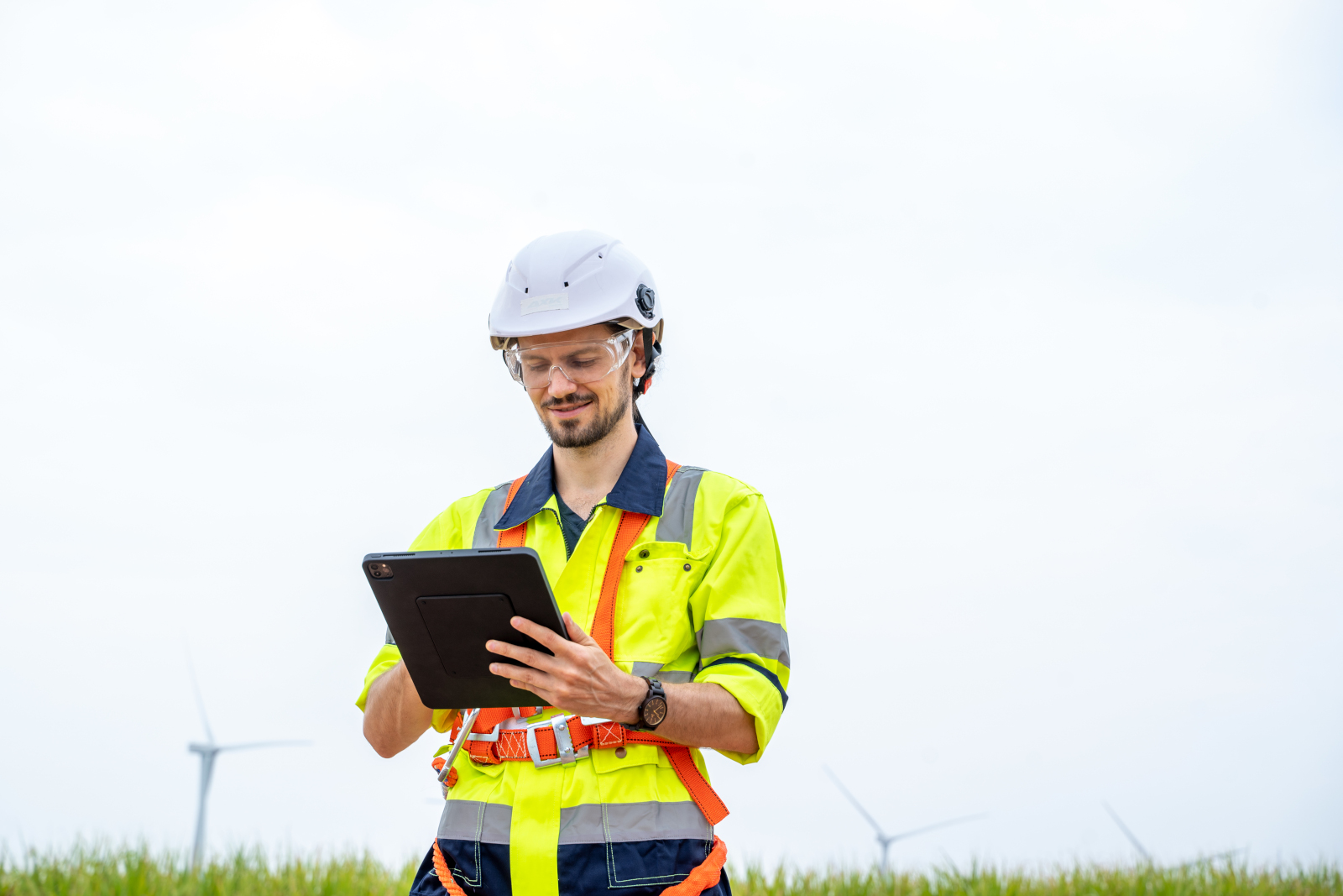 Construction worker completing a Snag List Form during inspection: The NestForms mobile data collection app