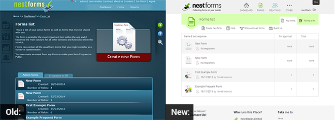 See what is the difference between Old and New NestForms design