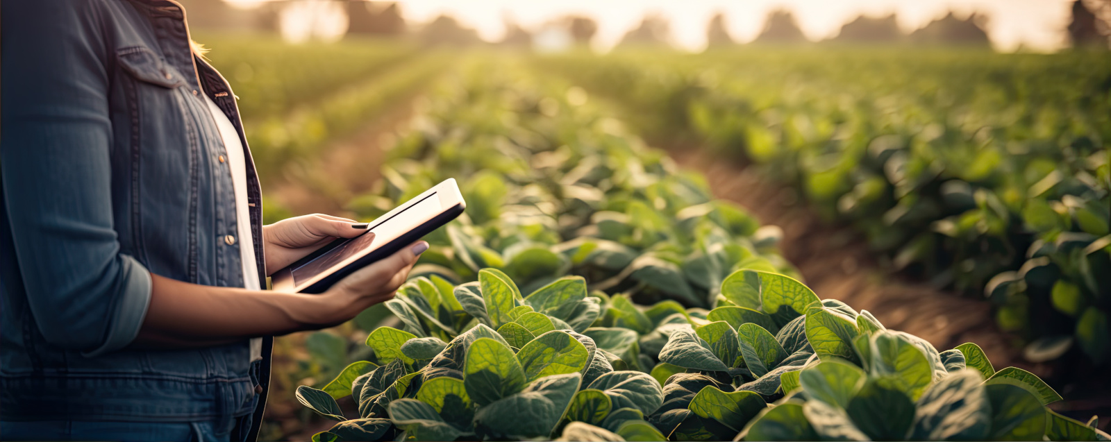 Agricultural worker inspecting crop using the NestForms Mobile Data Collection App